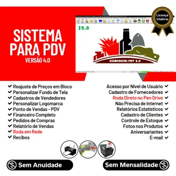 Sistema PDV Frente de Caixa, Estoque e Financeiro v2.0 - Plus