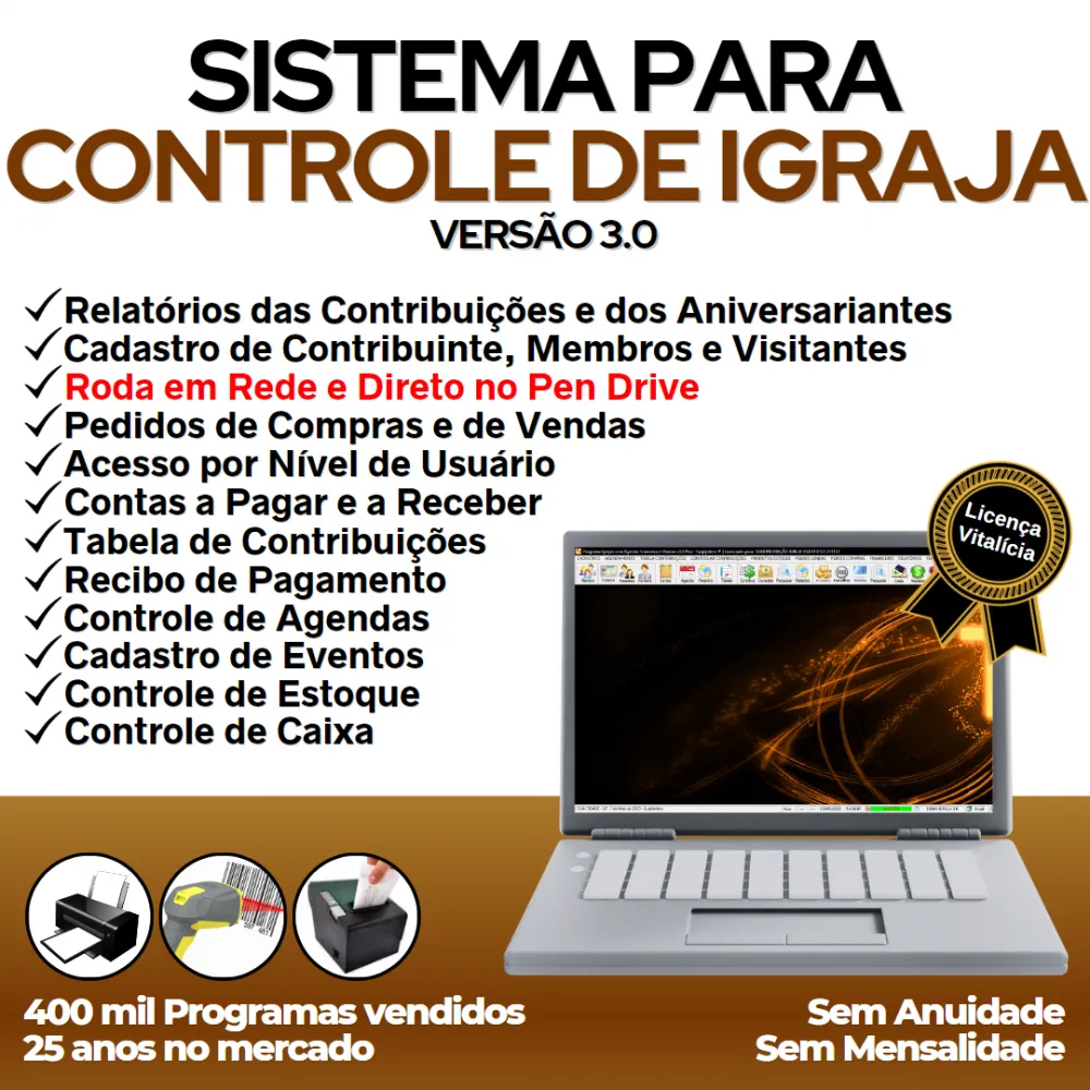 Sistema para Controle de Igrejas com Financeiro v3.0 Plus
