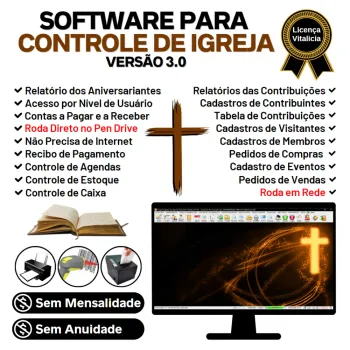 Software para Controle de Igrejas com Financeiro v3.0 Plus