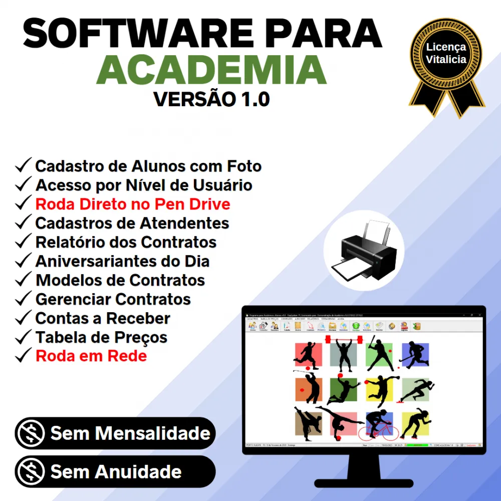 Software para Academia com Controle de Contratos v1.0