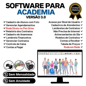 Software para Academia com Agendamento, Contrato e Financeiro v3.0 Plus