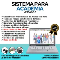 Sistema para Academia com Agendamento, Contrato e Financeiro v3.0 Plus — imagem principal