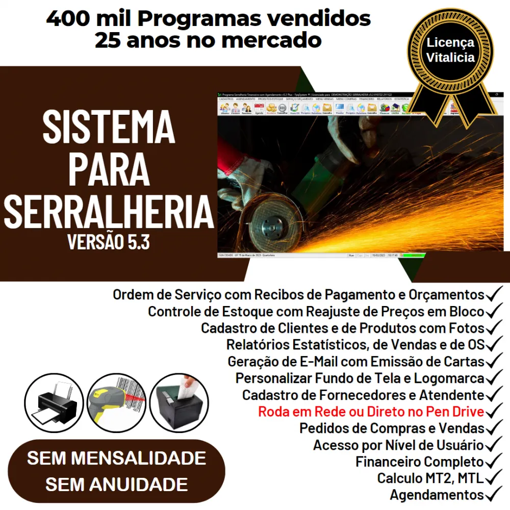 Sistema Ordem de Serviço Serralheria com Vendas e Financeiro e Agendamento v5.3