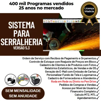 Sistema Ordem de Serviço Serralheria com Vendas e Financeiro e Agendamento v5.3