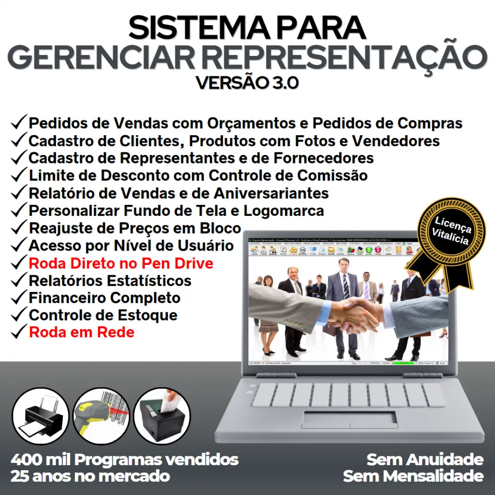 Sistema para Gerenciar Representação, Pedido de Vendas e Financeiro v3.0 PLUS