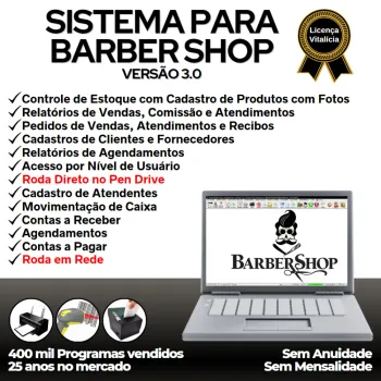 Sistema BarberShop, Agendamento, Vendas e Financeiro v3.0