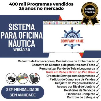 Sistema Ordem de Serviço para Oficina Nautica + Vendas e Financeiro v2.0