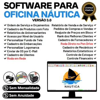 Software Ordem de Serviço para Oficina Nautica + Vendas, Financeiro e Agendamento v3.0 Plus