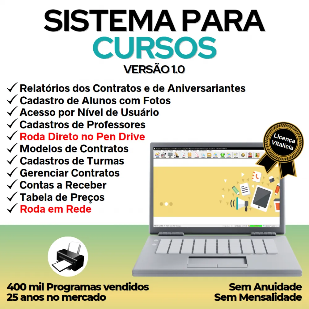 Sistema para Cursos com Controle de Contratos v1.0