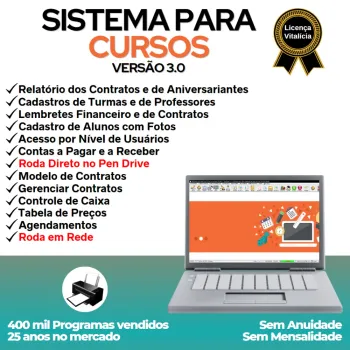 Sistema para Cursos com Agendamento, Contrato e Financeiro v3.0 Plus