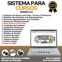 Sistema para Cursos com Agendamento, Contrato, Financeiro e Vendas v4.0 Plus — imagem principal