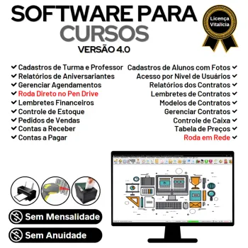 Software para Cursos com Agendamento, Contrato, Financeiro e Vendas v4.0 Plus