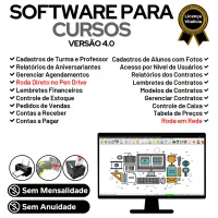 Software para Cursos com Agendamento, Contrato, Financeiro e Vendas v4.0 Plus — imagem principal