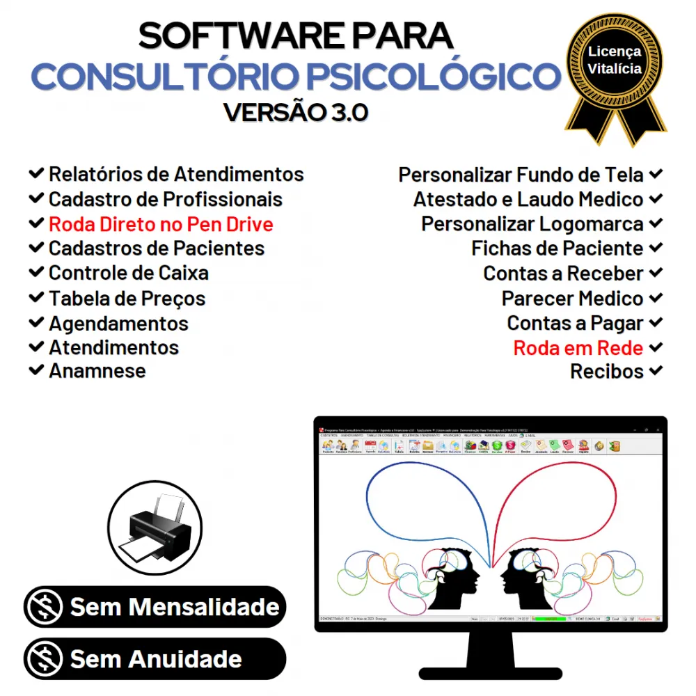 Software Gerenciar Consultório Psicológico + Financeiro v3.0 Plus
