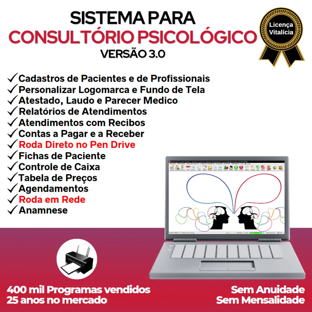 Sistema Gerenciar Consultório Psicológico + Financeiro v3.0 Plus