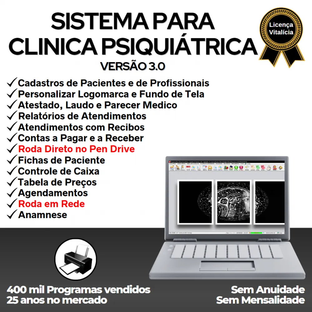 Sistema Gerenciar Clinica Psiquiatrica + Financeiro v3.0 Plus