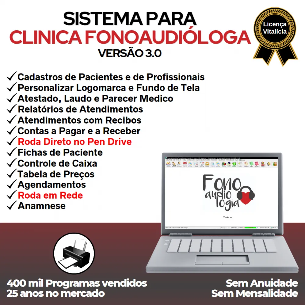 Sistema Gerenciar Clinica Fonoaudióloga + Financeiro v3.0 Plus