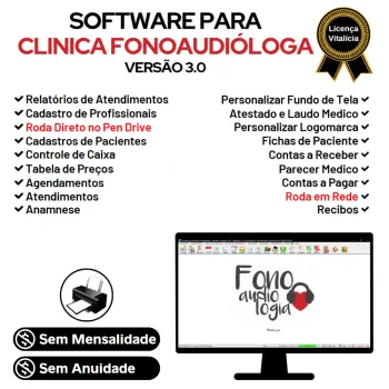 Software Gerenciar Clinica Fonoaudióloga + Financeiro v3.0 Plus