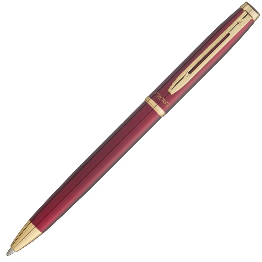 Caneta Crown Personalizada Metal Libra Gold Esferográfica - Bordo - DI10078D