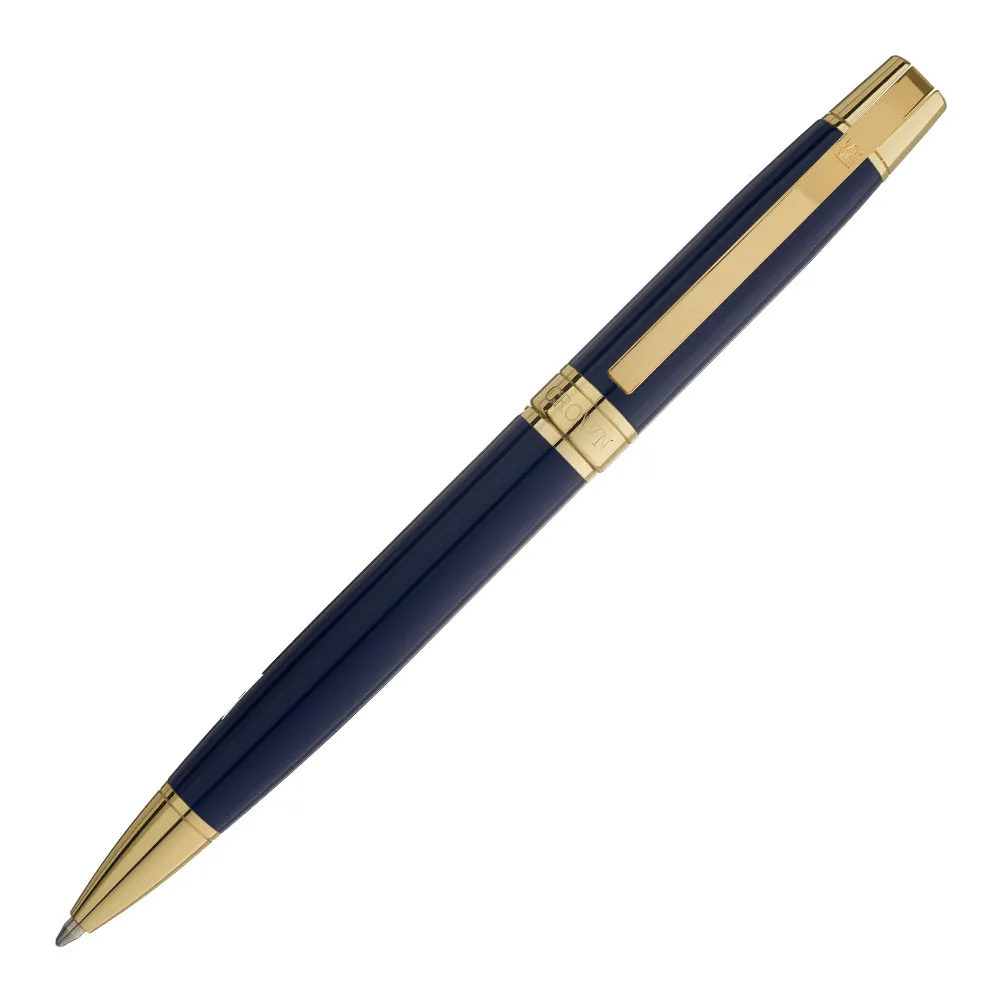 Caneta Crown Personalizada Metal Master Gold Esferográfica - Azul - DI19968A
