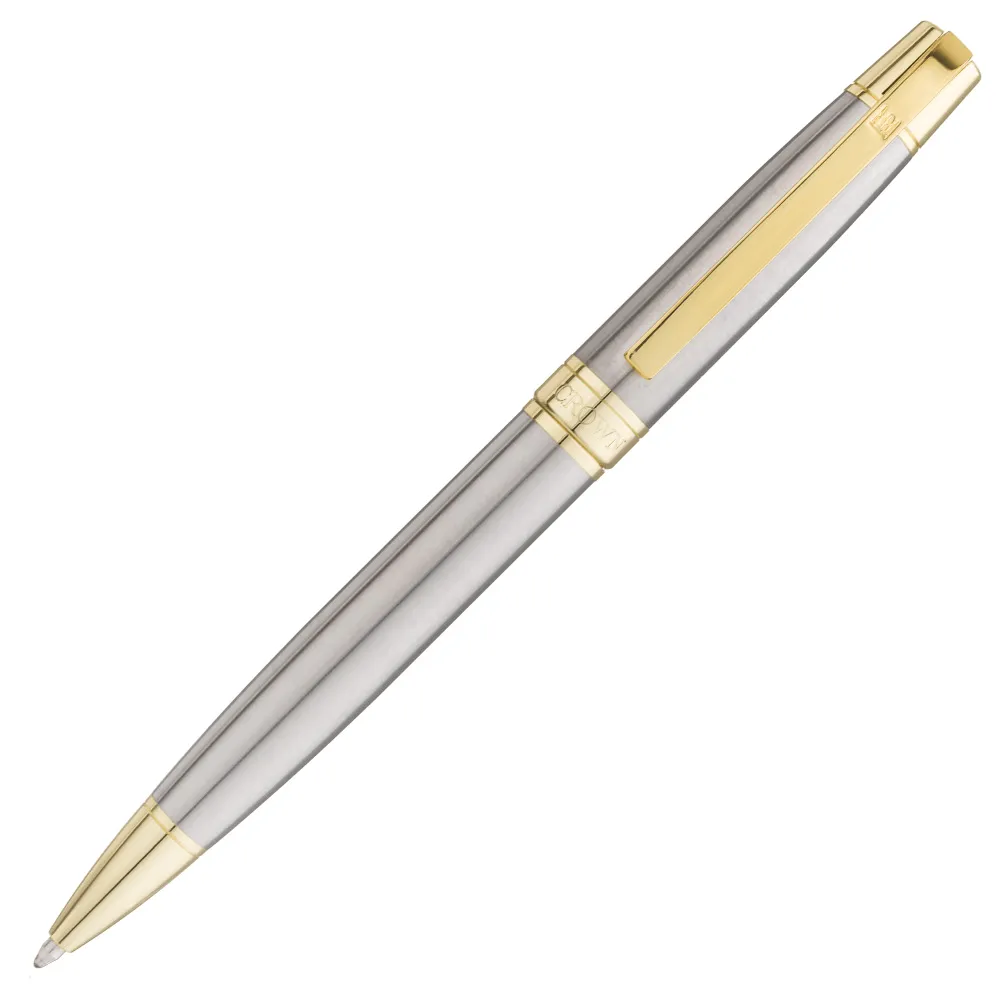 Caneta Crown Personalizada Metal Master Gold Esferográfica - Prata - DI19968S