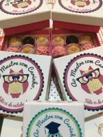  P/  Bombons - 11,0 x 11,0 x 4,0 - Tampa e Fundo Cartonagem - Dia dos Professores - Foto 2