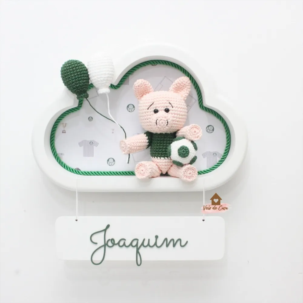 Porquinho Palmeirense - Nuvem P Branca - Porta Maternidade