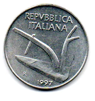 Itália - 1997 - 10 Lire - Sob