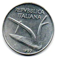 Itália - 1997 - 10 Lire - Sob