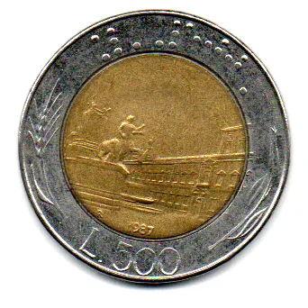 Itália - 1987 - 500 Lire - MBC Imagem