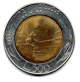 Itália - 1991 - 500 Lire