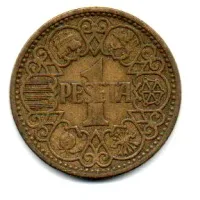 Espanha - 1944 - 1 Peseta - Foto 2