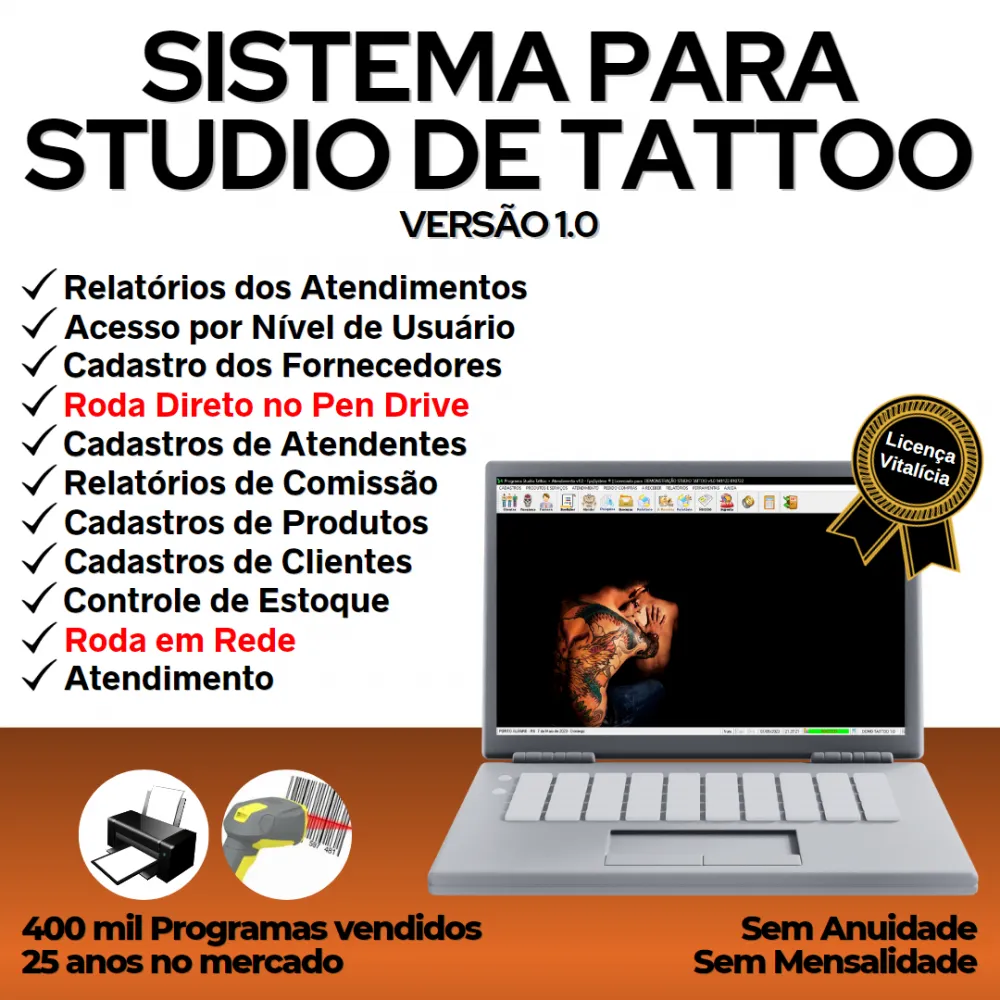 Sistema Studio Tattoo + Atendimento e Comanda v1.0