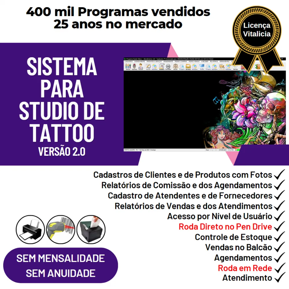 Software Studio Tattoo + Atendimento e Agendamento v2.0