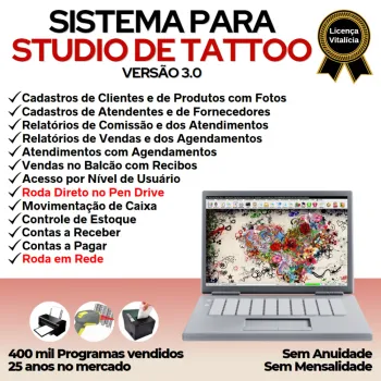 Sistema Studio Tattoo + Atendimento, Agendamento e Financeiro v3.0