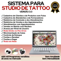 Sistema Studio Tattoo + Atendimento, Agendamento e Financeiro v3.0 — imagem principal