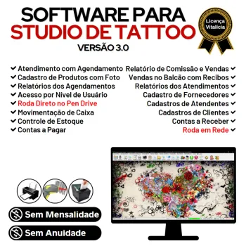 Software Studio Tattoo + Atendimento, Agendamento e Financeiro v3.0