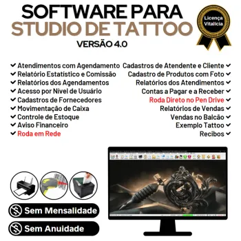 Software Studio Tattoo + Atendimento, Agendamento e Financeiro v4.0 Plus