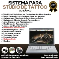 Sistema Studio Tattoo + Atendimento, Agendamento e Financeiro v4.0 Plus — imagem principal