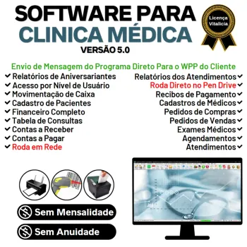 Programa Consultório e Clinica Médica com Agendamento, Vendas e Financeiro v5.0 Plus + WhatsApp