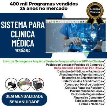 Sistema Consultório e Clinica Médica com Agendamento, Vendas e Financeiro v6.0 Plus + WhatsApp