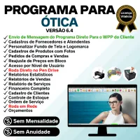 Programa para Ótica e Relojoalheria, Serviços, Vendas, Financeiro e Estatística v6.4 Plus + WhatsApp — imagem principal