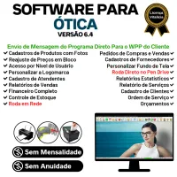Software para Ótica e Relojoalheria, Serviços, Vendas, Financeiro e Estatística v6.4 Plus + WhatsApp — imagem principal