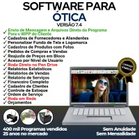 Software para Ótica e Relojoalheria, Serviços, Vendas, Financeiro e Estatística v7.4 Plus + WhatsApp — imagem principal