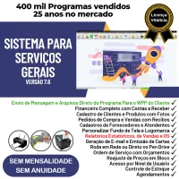 Sistema OS Serviços Gerais com Vendas, Financeiro e Estatistica v7.6 Plus + WhatsApp via OS — imagem principal