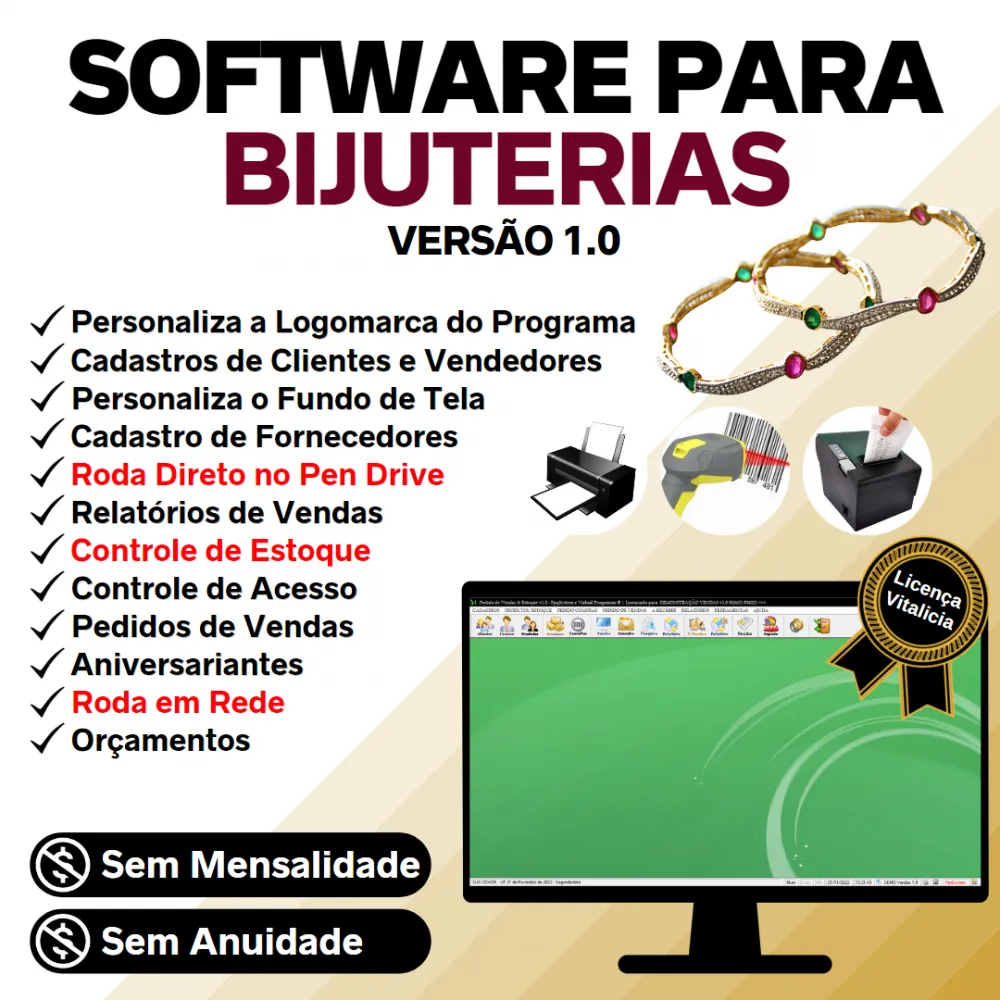 Software Para Bijuterias E Acessórios + Estoque + Vendas 1.0 Imagem