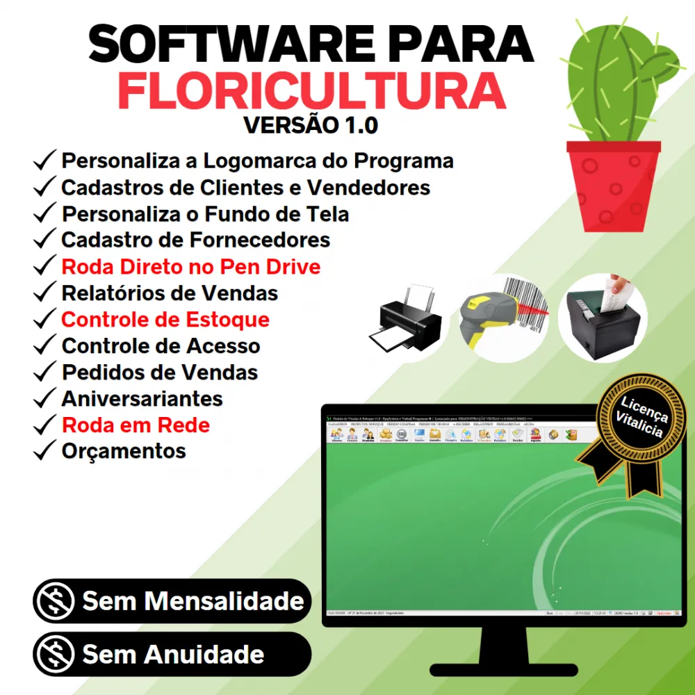 Software Para Floricultura E Pedido De Vendas + Estoque V1.0