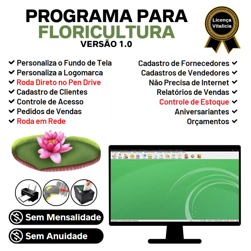 Programa Para Floricultura E Pedido De Vendas + Estoque V1.0