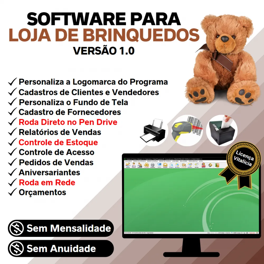 Software Loja De Brinquedos Pedido Vendas + Estoque V1.0 Imagem