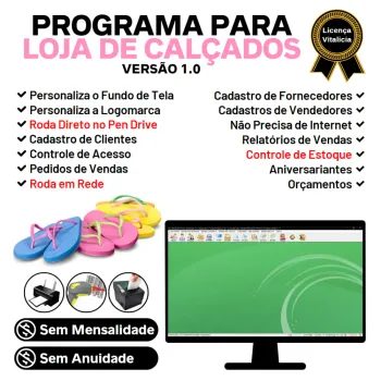 Programa Para Loja De Calçados + Pedido Vendas E Estoque 1.0